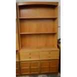 Nathan retro teak cabinet with 4 draws & shelves Ht194cm L102cm D46cm