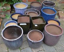 Various ceramic garden planters