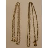 2 9ct gold necklaces 5.2g