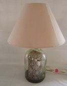 Demi john table lamp housing owls in a tree  H 57 cm