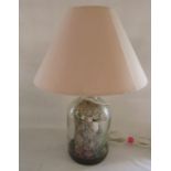 Demi john table lamp housing owls in a tree  H 57 cm