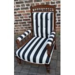 Newly upholstered Victorian armchair