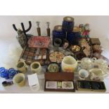 Various ceramics inc Mabel Lucie Attwell, Sadler and Hornsea, treen inc candlesticks and wooden