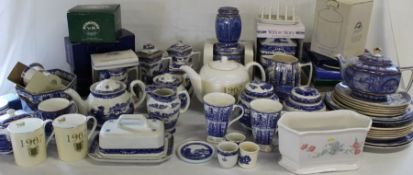 Quantity of Ringtons Tea china including 1907 teapot, Maling Ware, castle jar, Willow Story,