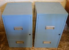 Pair of 2 draw metal filing cabinets