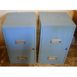 Pair of 2 draw metal filing cabinets