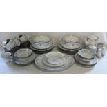 Noritake Blue Hill pattern part dinner service, approximately 55 pieces