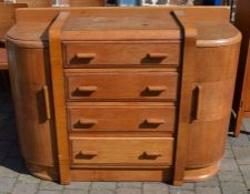 Art Deco oak sideboard L137cm D 54cm Ht 102cm