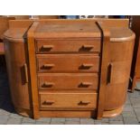 Art Deco oak sideboard L137cm D 54cm Ht 102cm