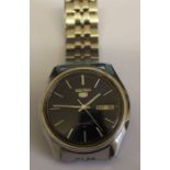 Gents Seiko stainless steel automatic day / date wristwatch