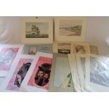 Various unframed prints