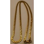 9ct gold flat link curb chain necklace 16.9g Length 61cm