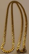 9ct gold flat link curb chain necklace 16.9g Length 61cm