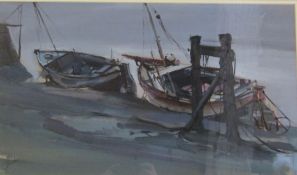 Framed watercolour / gouache 'Wells, Norfolk', signed lower left corner 74 cm x 53 cm (size