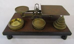 Large set of parcel / postal scales with weights 43 cm x 25 cm