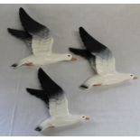 Set of 3 Beswick graduated flying seagulls