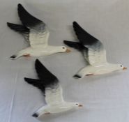 Set of 3 Beswick graduated flying seagulls