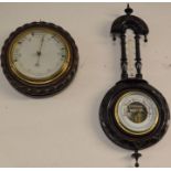 2 small Victorian & later aneroid barometers