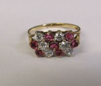 9ct gold dress ring, size P/Q weight 2.4 g