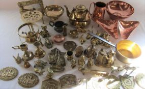 Various items of copper and brass