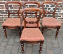 Set of 4 Victorian mahogany balloon back dining chairs