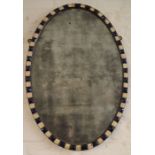 An Irish 18th century style oval mirror with faceted glass bead frame 61cm by 41cm