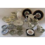 Various ceramics inc Aynsley, Wedgwood, Portmeirion, Royal Copenhagen, Limoges, miniature framed