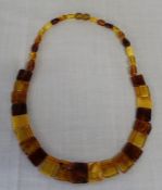 Flat link amber necklace