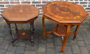 Edwardian octagonal occasional table & another inlaid occasional table