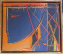 Pierre Magnin (1936-2019) French abstract on board 'Tete de Hache' signed to reverse 'Magnin,