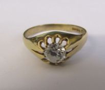 9ct gold cubic zirconia solitaire dress ring, size U/V weight 2.4 g