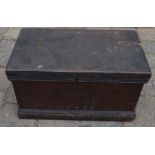 Miniature Victorian pine blanket box L45cm D26cm H25cm