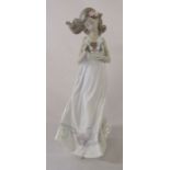 Lladro figurine of a girl with basket of butterflies no 6777 'Butterfly treasures' H 31 cm