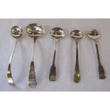 Various Georgian silver mustard and ladle spoons inc London 1810, 1816 & 1792, total weight 1.68