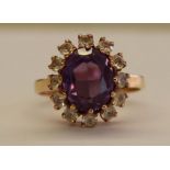 Tested as 14k cz & possibly topaz cluster ring, size O/P