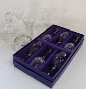 Set of 8 Edinburgh crystal wine glasses, cut glass decanter, rose bowl etc.