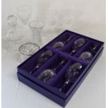 Set of 8 Edinburgh crystal wine glasses, cut glass decanter, rose bowl etc.