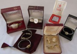 Various watches inc Tissot, Rotary and Pulsar together with boxed Ronson lighter and small