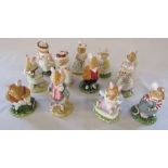 12 Royal Doulton Brambly Hedge figures - Basil, Dusty Dogwood, Mr Toadflax, Wilfred Toadflax, Mr