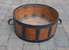 Victorian bushel in wood with iron strapping