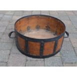 Victorian bushel in wood with iron strapping