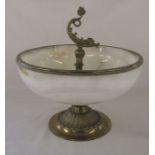 Onyx and brass centrepiece bowl / tazza D 25.5 cm H 28 cm