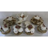 Royal Albert Old Country Roses part dinner / tea service, approximately 69 pieces, damage to 1 cup