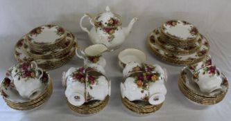 Royal Albert Old Country Roses part dinner / tea service, approximately 69 pieces, damage to 1 cup