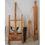 3 artist's easels & paint board