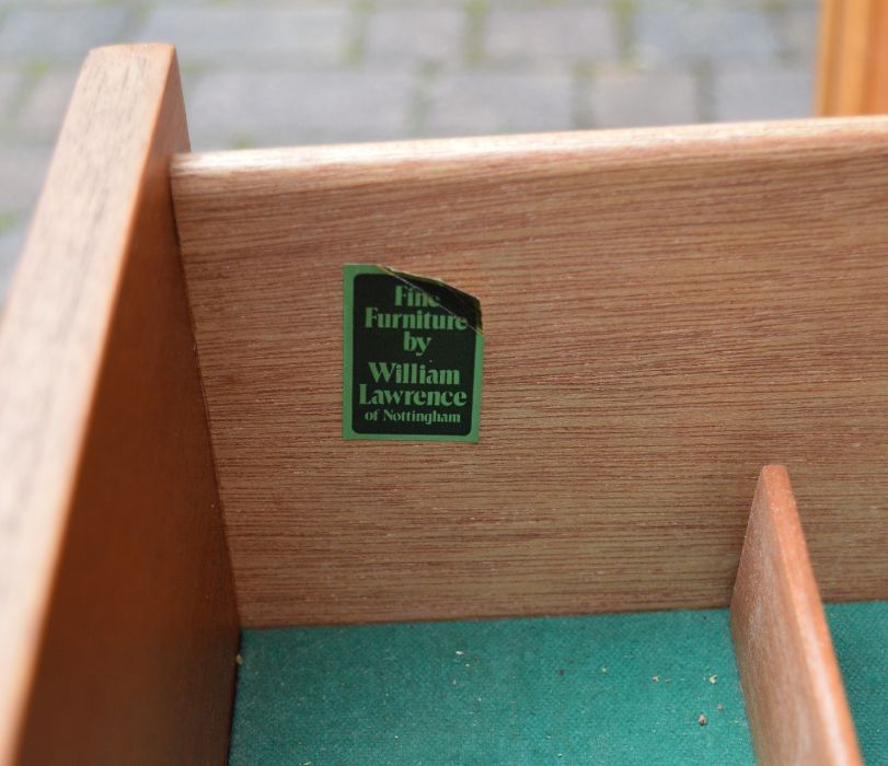 Retro William Lawrence of Nottingham teak highboard sideboard with bookcase over L 145 cm H 140 cm D - Image 2 of 3