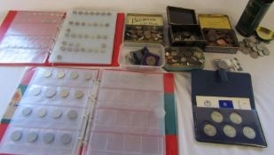 Large quantity of assorted pre decimal coins, foreign coins and Silver Jubilee medallion set etc