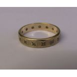 9ct gold full eternity ring (missing one stone), total weight 2.1 g size M