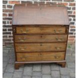 Georgian oak bureau H 103 cm L 91 cm D 54 cm