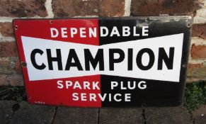 Champion dependable spark plug service enamel sign 58 cm x 33 cm